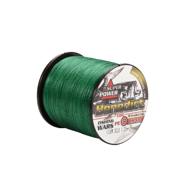 Fir textil Benedict 1.00mm 100m 136kg, impletit 8 fire, verde, spinning, crap, somn, rezistent