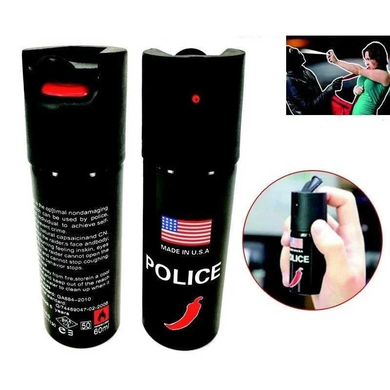 Set cutit de vanatoare si spray paralizant chili, DEPOX®, 35 cm/60 ml, teaca inclusa, verde/negru