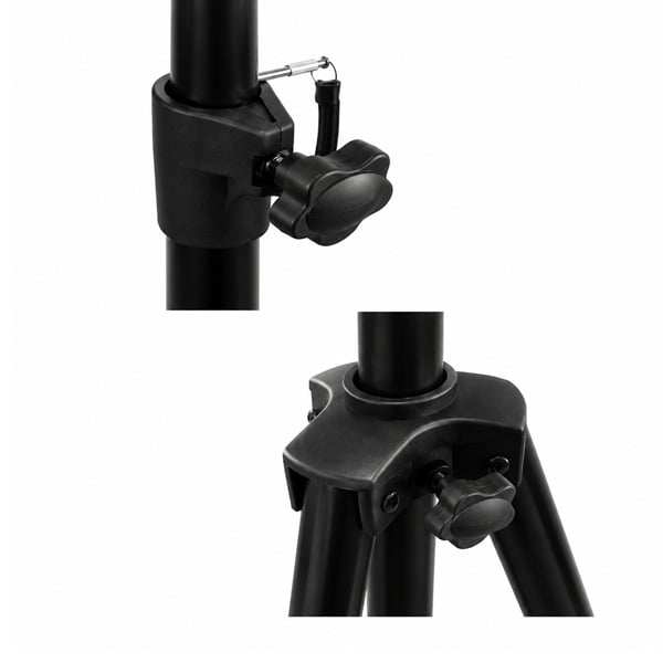 Suport Metalic Tip Trepied pentru Boxe Audio, DEPOX®, Reglabil, 150 cm, Maxim 30 Kg, Negru