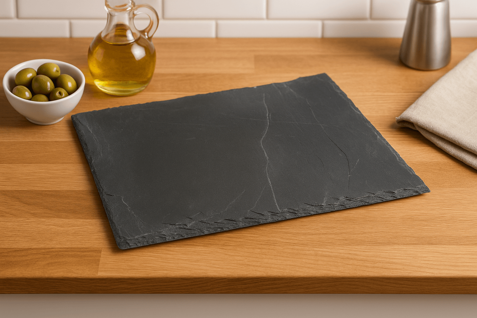 Platou servire Atmosphera ardezie, 30x30 cm, negru — imaginea 4