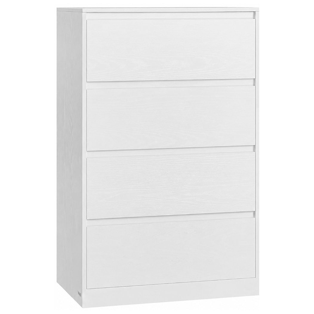 Comoda cu 4 sertare, design modern minimalist, PAL si MDF, 60x40x97 cm, alb — imaginea 2