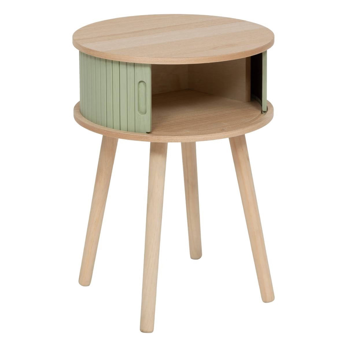 Noptiera rotunda Nysos cu 2 usi glisante si raft interior, 40x54 cm, verde — imaginea 4