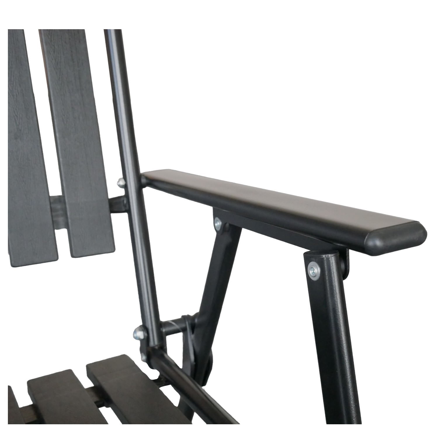 Scaun gradina pliabil cu cadru metalic si sezut PP, maxim 110 kg, 63x55x90 cm, negru — imaginea 14