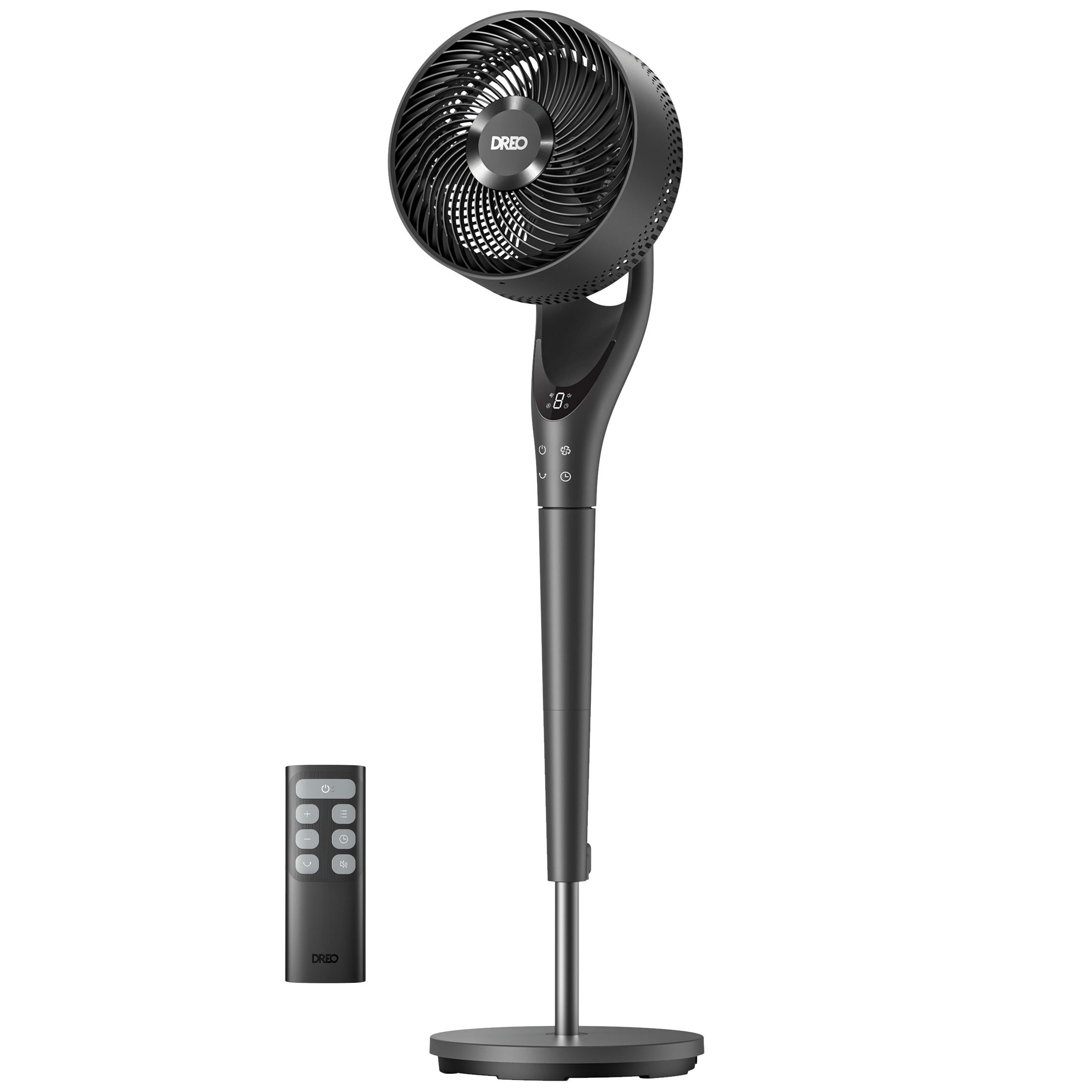 Ventilator Circular Dreo DR-HPF024, 9 Viteze, 4 Moduri Functionare, Oscilatie Automata, Inaltime Reglabila, Gri