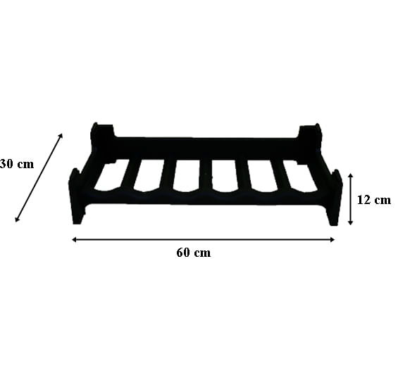 Suport din plastic maro pentru depozitare 6 sticle de vin, 60x30x12cm — imaginea 2