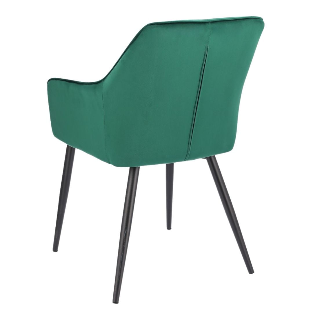 Scaun tapitat din catifea verde, APIS, cu picioare metalice – design modern, confortabil, brand Jumi — imaginea 3