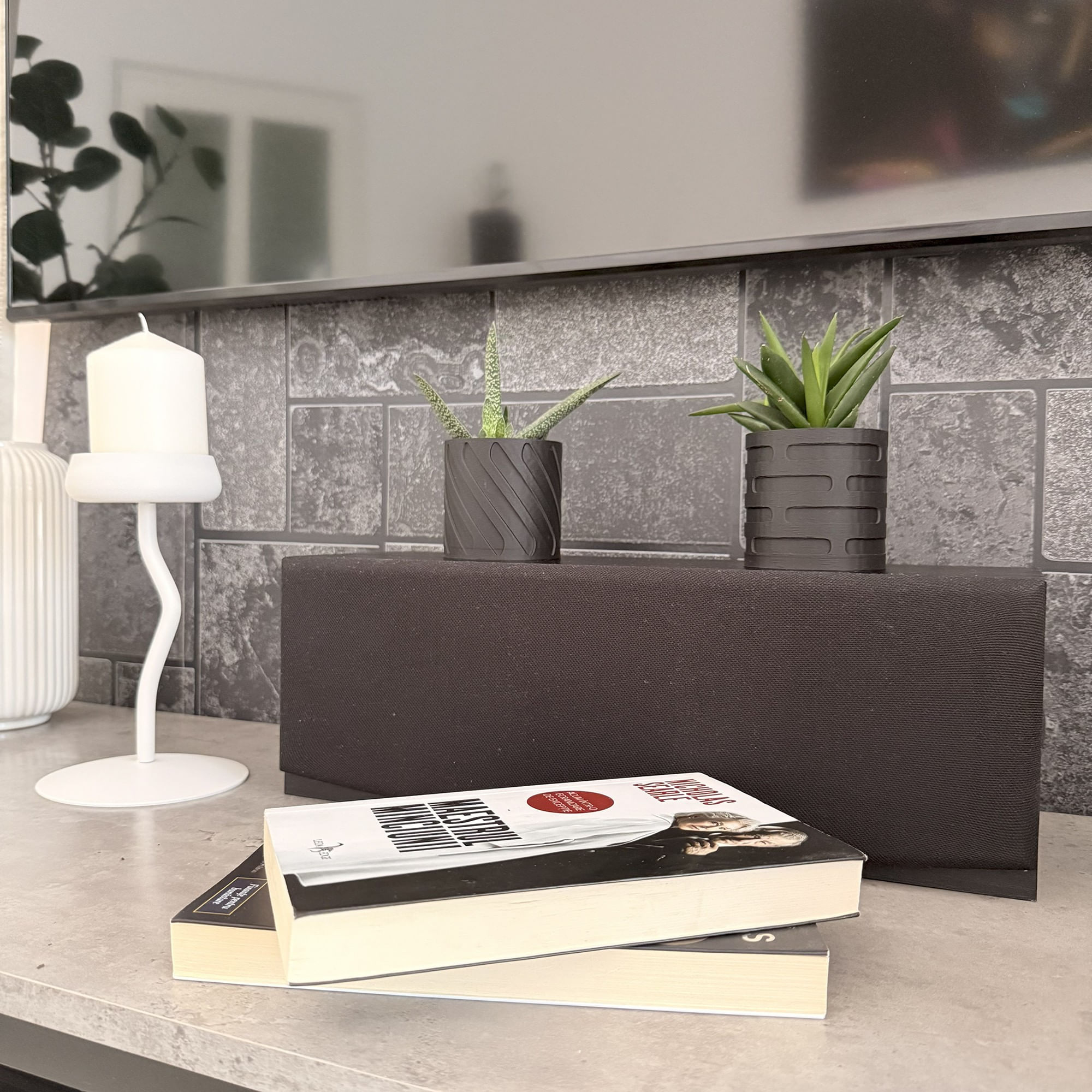 Set 2 Ghivece pentru plante mici (plantele nu sunt incluse), Diametru intern 6 cm, Negru — imaginea 4