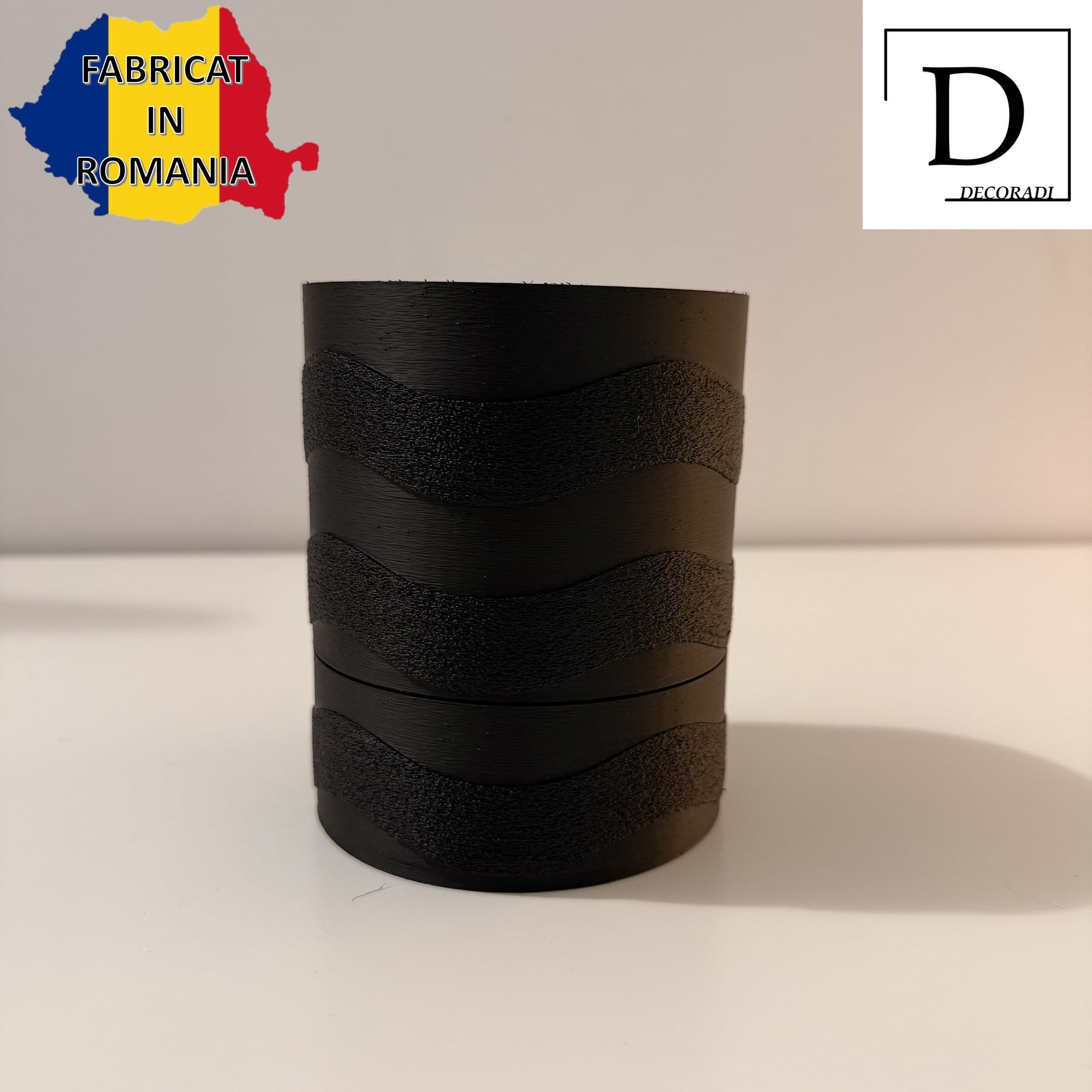 Ghiveci pentru plante mici (planta nu este inclusa), Diametru intern 9 cm, Negru — imaginea 4