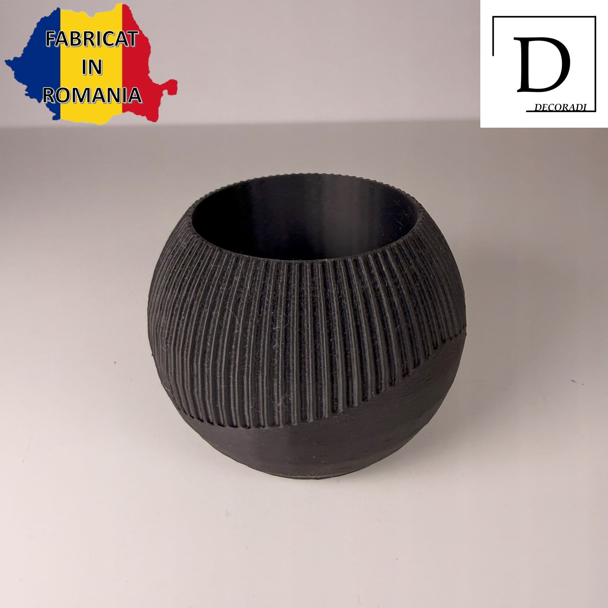 Ghiveci pentru plante mici (planta nu este inclusa), Diametru intern 6 cm, Negru — imaginea 6