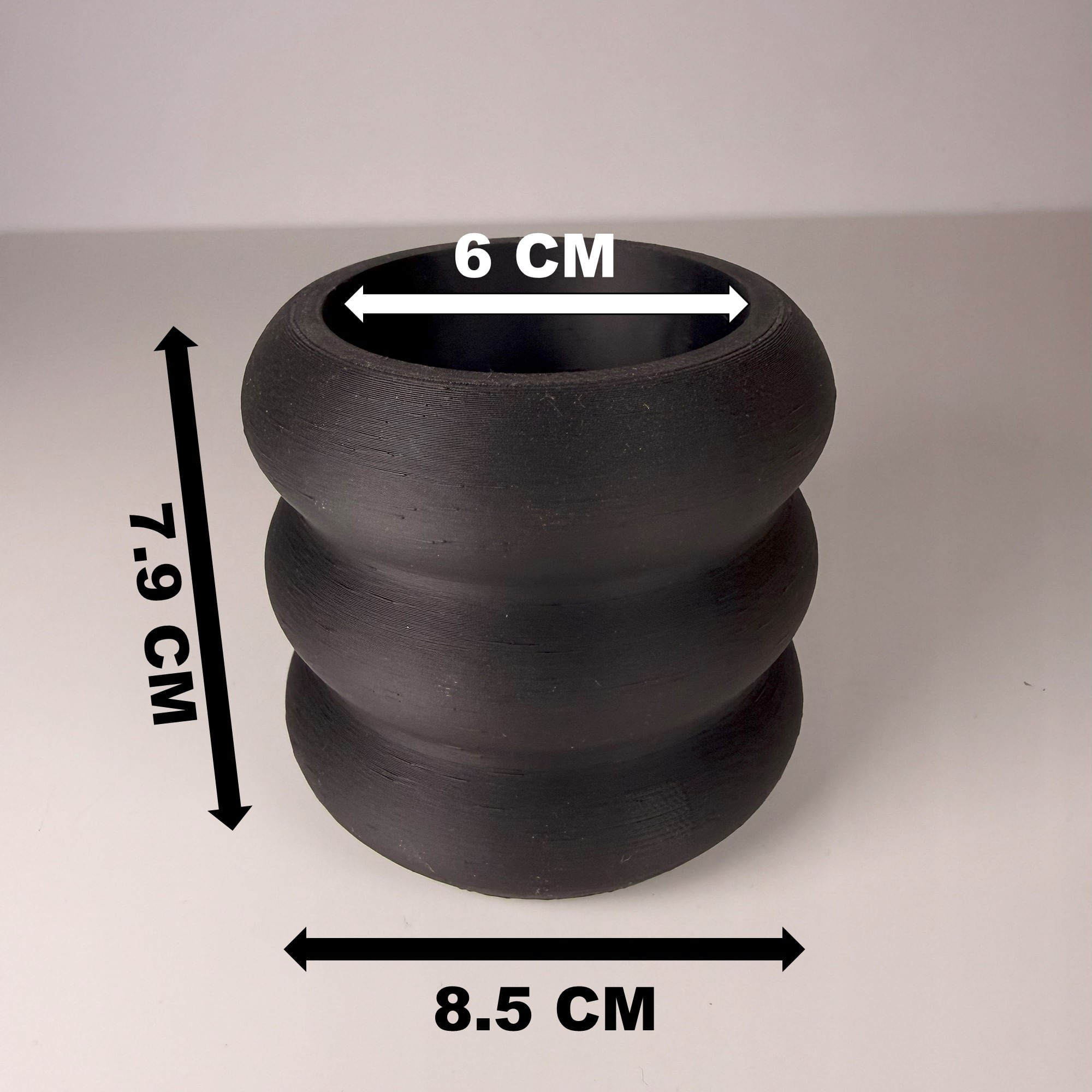 Ghiveci pentru plante mici (planta nu este inclusa), Diametru intern 6 cm, Negru — imaginea 4