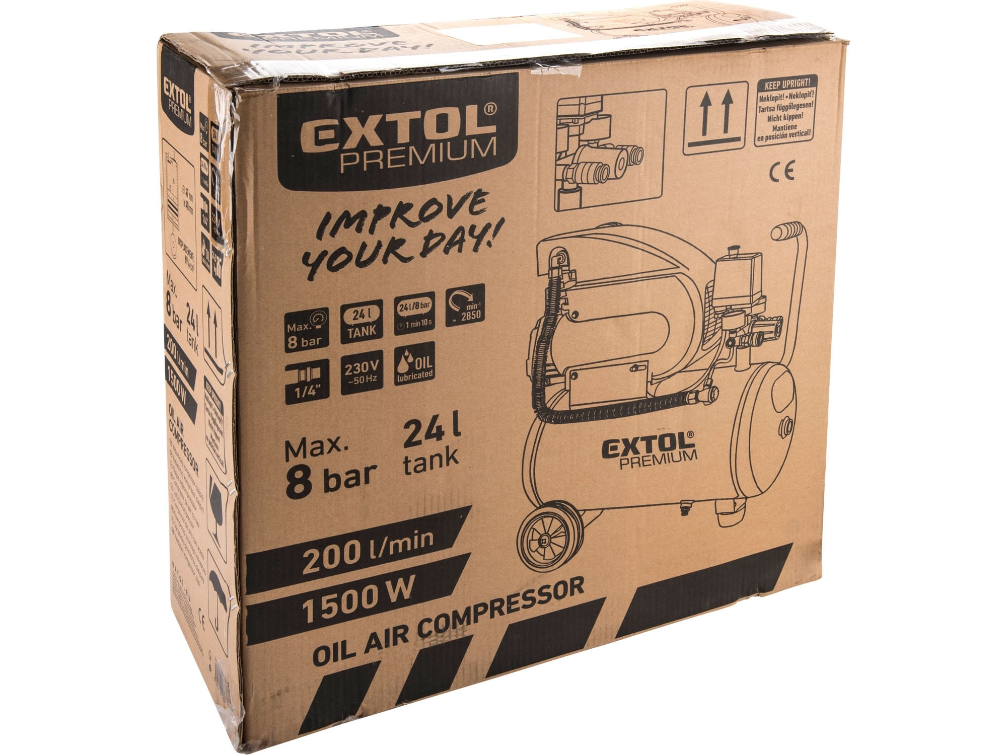 Compresor aer lubrifiat, 1,800 W, 24 L, 8895310, 24 L, 8 bari — imaginea 6