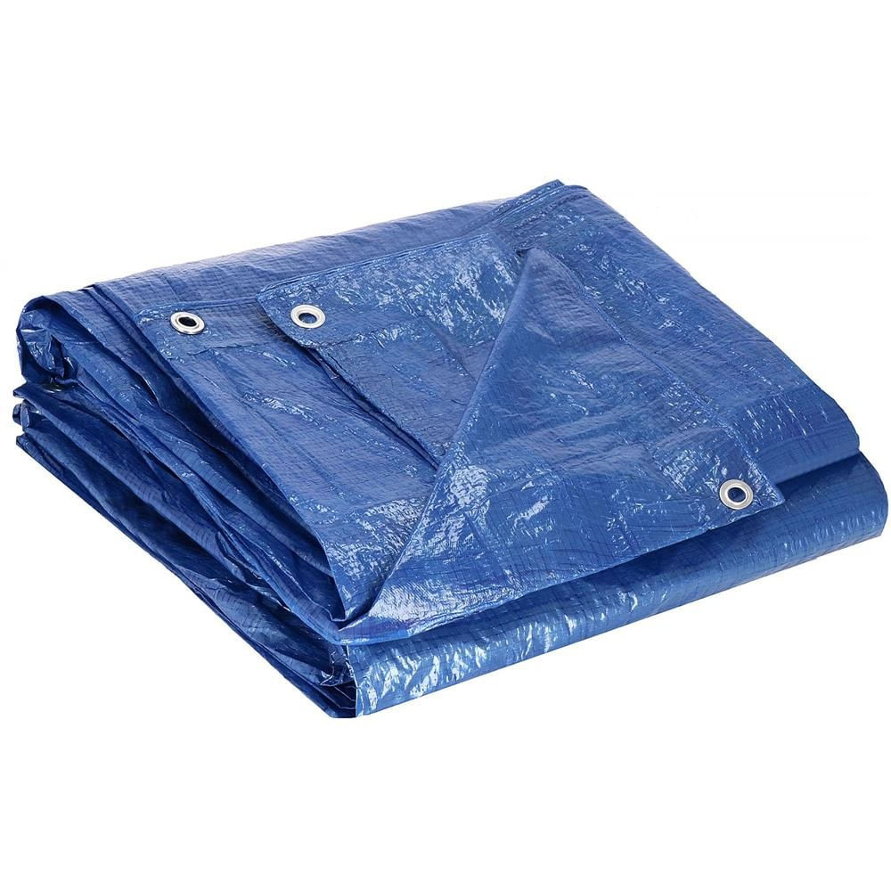 Prelata din polietilena impermeabila laminata, 60g/m2, 2x2m, albastra — imaginea 2
