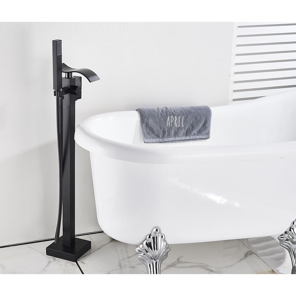 Baterie cada Free standing, Blackswan, Tip Cascada M53, model negru mat, dimensiune 104 cm — imaginea 2