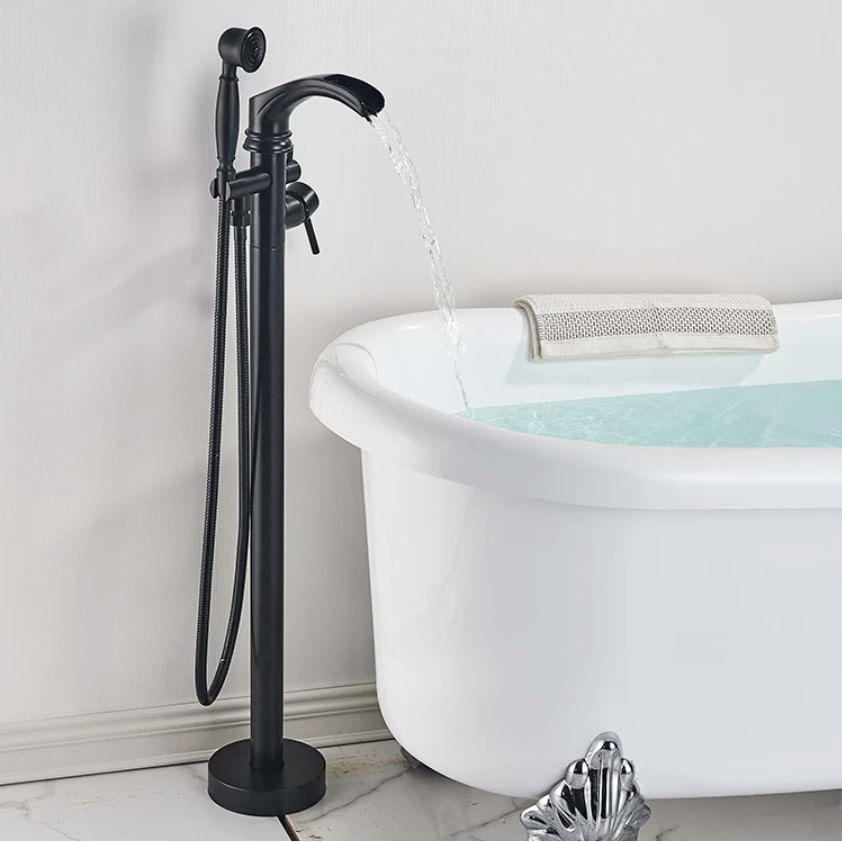 Baterie cada Free standing, Blackswan, Tip Cascada M55, model negru mat, dimensiune 96 cm — imaginea 2
