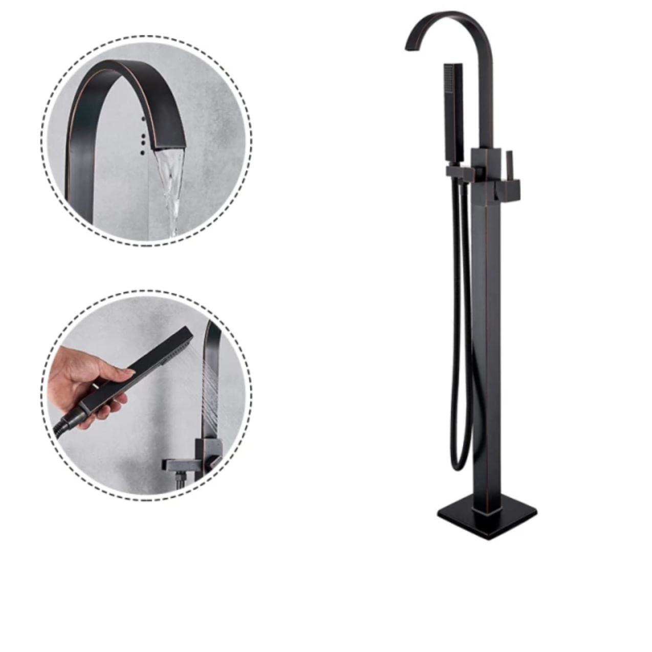 Baterie cada Free standing, Blackswan, Tip M29, model negru antichizat, dimensiune 110 cm — imaginea 3