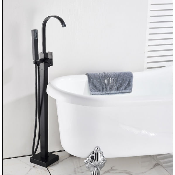 Baterie cada Free standing, Blackswan, Tip M18, model negru mat, dimensiune 108 cm — imaginea 3