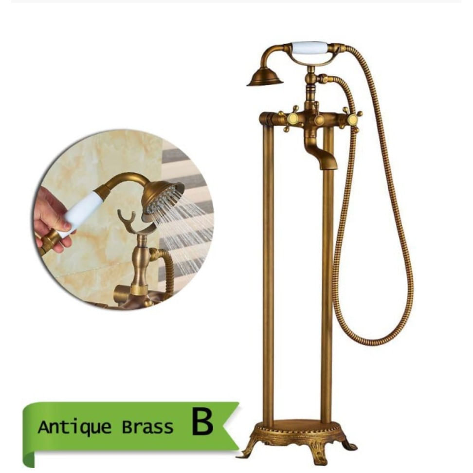 Baterie cada Free standing, Blackswan, Tip M40.2 ceramica alba, model bronz antichizat, dimensiune 100 cm — imaginea 3