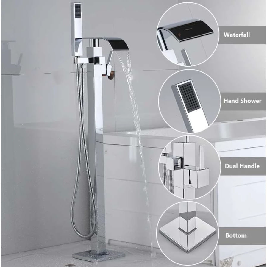 Baterie cada Free standing, Blackswan, Tip M84, model crom lucios, dimensiune 100 cm — imaginea 4
