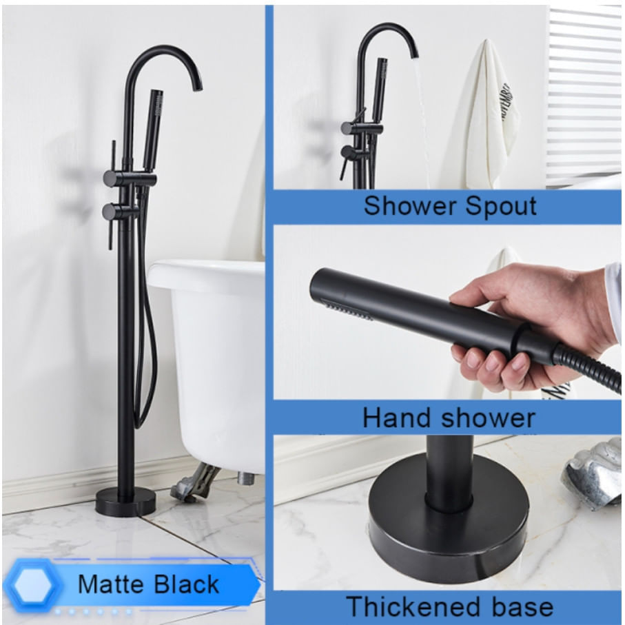 Baterie cada Free standing, Blackswan, Tip M50, model negru mat, dimensiune 117 cm — imaginea 4