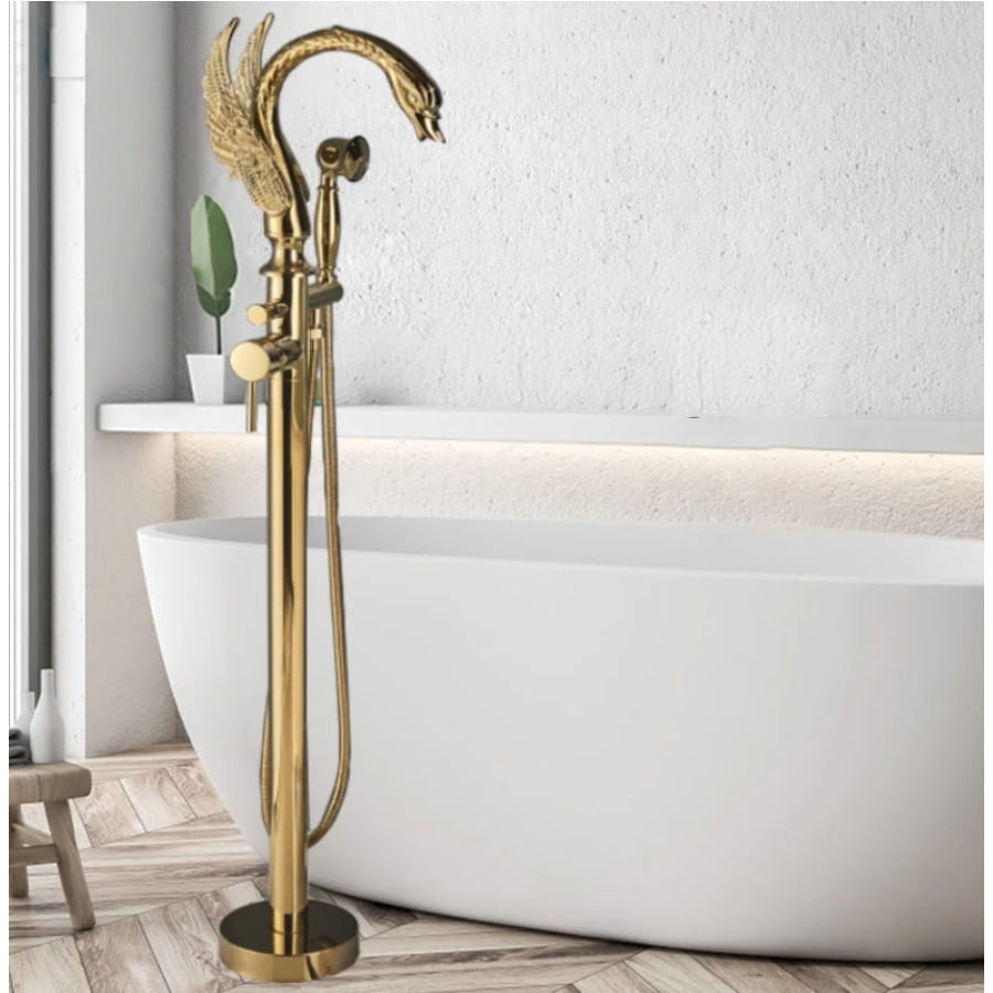 Baterie cada Free standing, Blackswan, Tip M78 Lebada, model auriu lucios, dimensiune 110 cm — imaginea 4