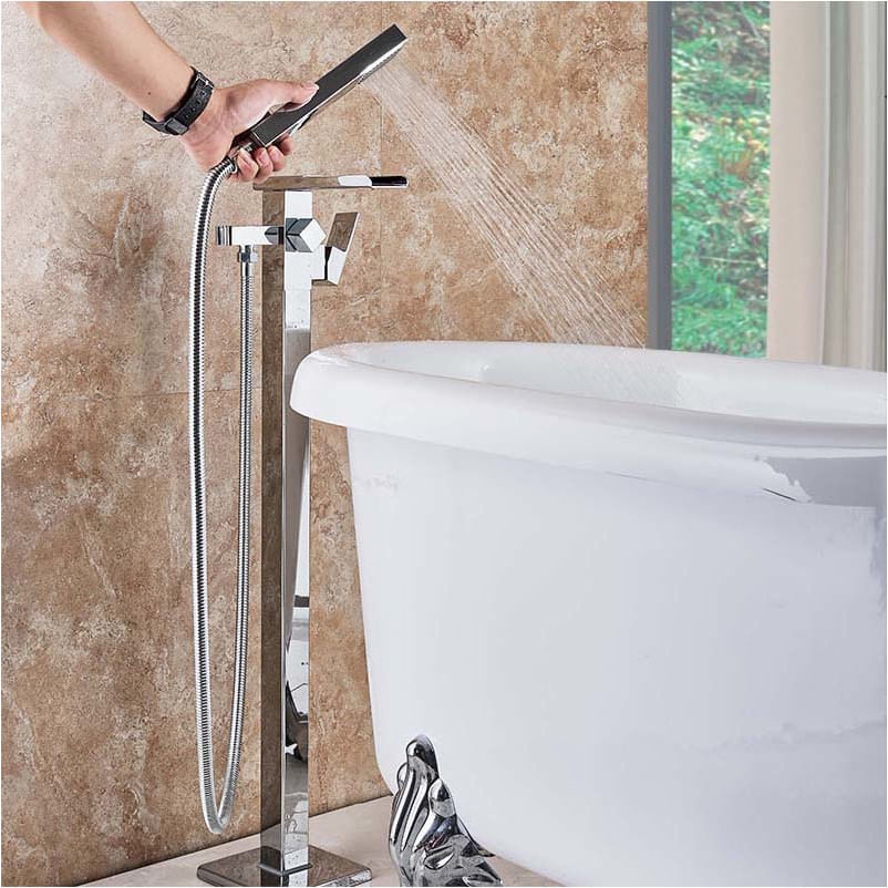 Baterie cada Free standing, Blackswan, Tip Cascada M30, model crom lucios, dimensiune 98 cm — imaginea 5