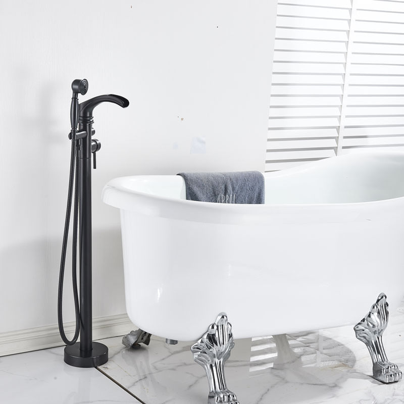 Baterie cada Free standing, Blackswan, Tip Cascada M55, model negru mat, dimensiune 96 cm — imaginea 4
