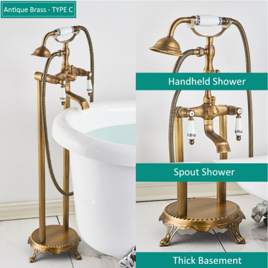 Baterie cada Free standing, Blackswan, Tip M40.1 ceramica, model bronz antichizat, dimensiune 100 cm — imaginea 3