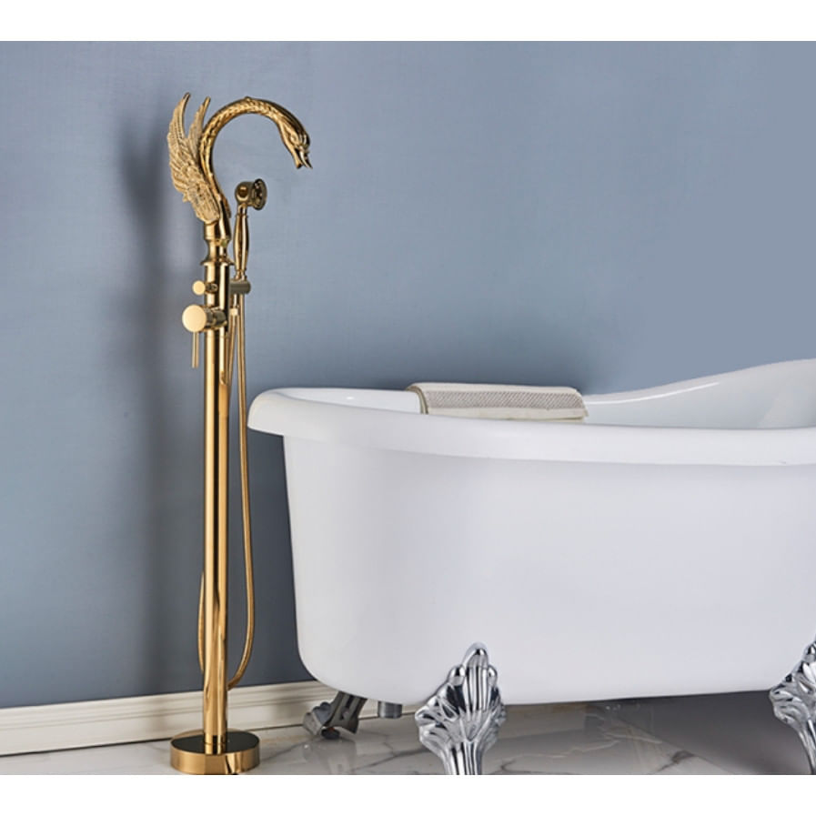 Baterie cada Free standing, Blackswan, Tip M78 Lebada, model auriu lucios, dimensiune 110 cm — imaginea 5