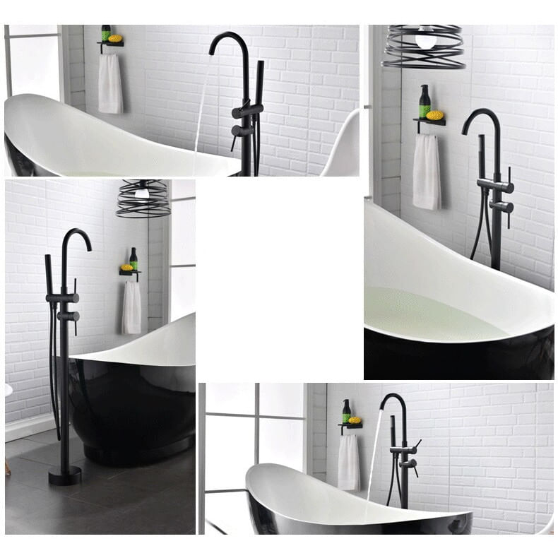 Baterie cada Free standing, Blackswan, Tip M50, model negru mat, dimensiune 117 cm — imaginea 6