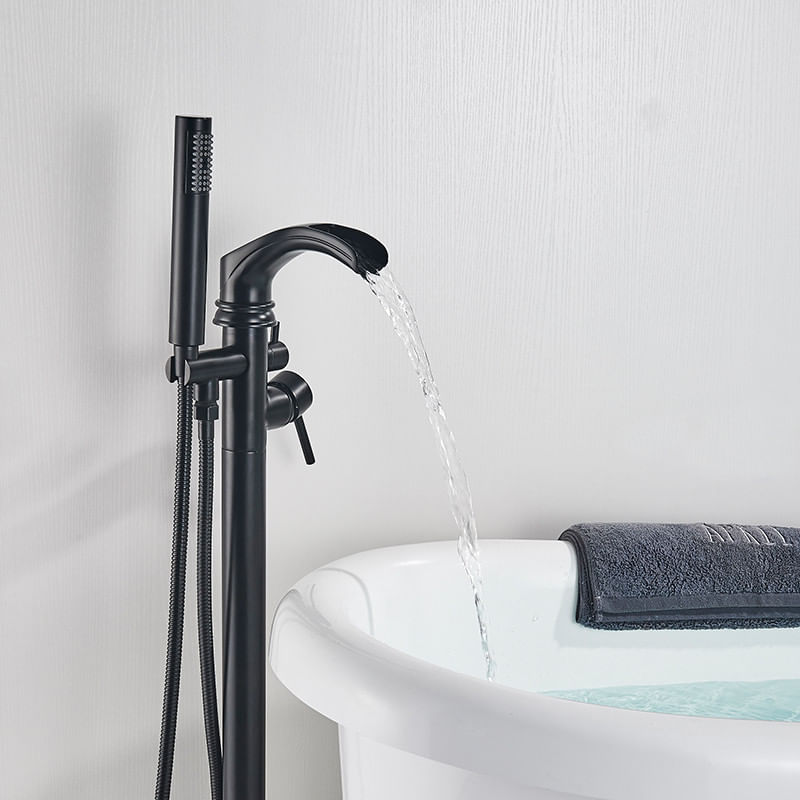 Baterie cada Free standing, Blackswan, Tip Cascada M55, model negru mat, dimensiune 96 cm — imaginea 6