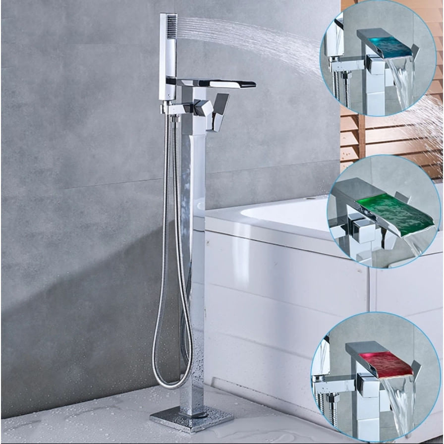 Baterie cada Free standing, Blackswan, Tip Cascada cu LED M63, model crom lucios, dimensiune 98 cm — imaginea 3