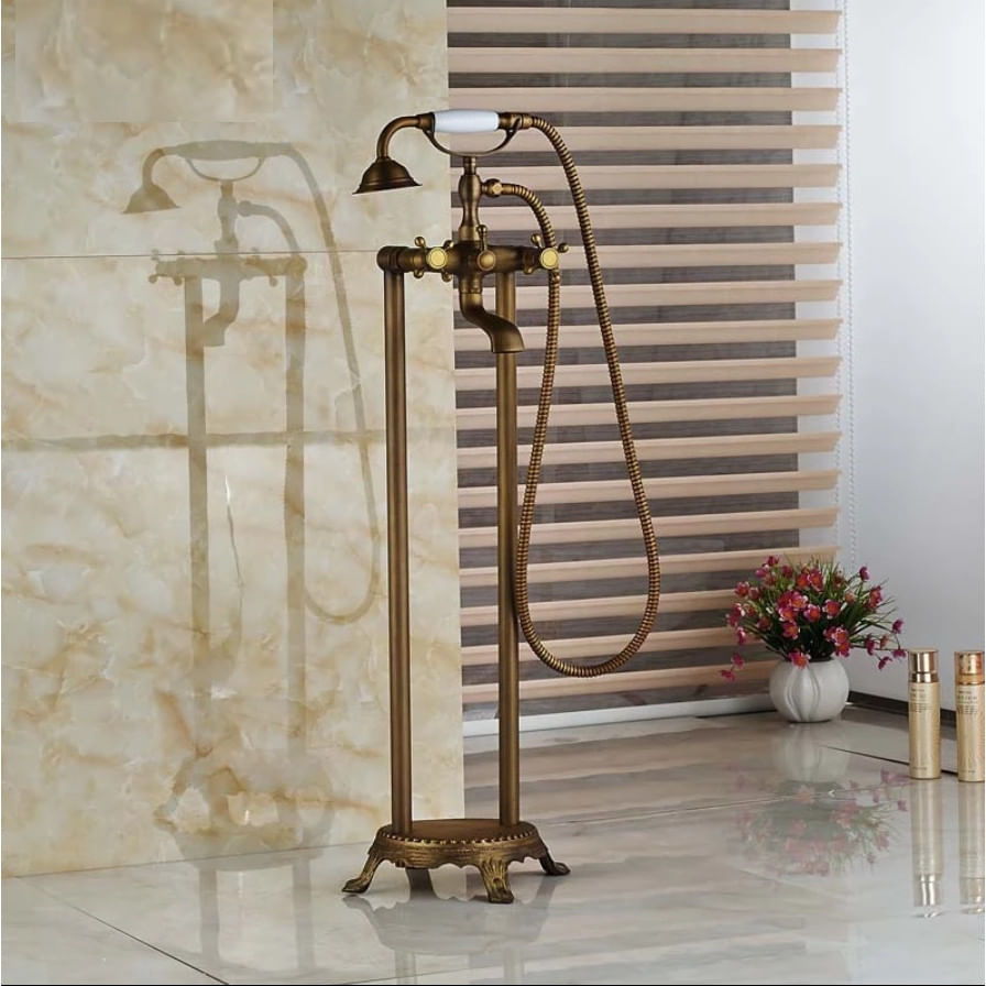 Baterie cada Free standing, Blackswan, Tip M40.2 ceramica alba, model bronz antichizat, dimensiune 100 cm — imaginea 6