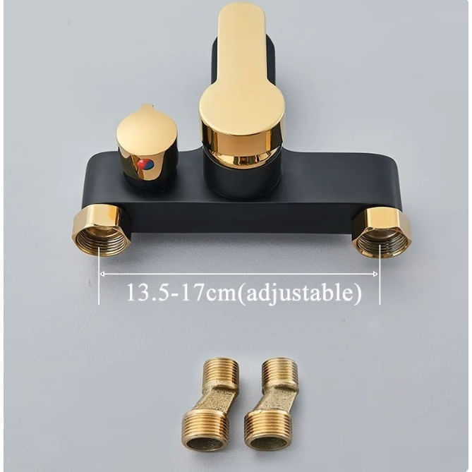 Baterie cada, Blackswan, Tip M98, model negru mat/ auriu lucios cu dus cu 3 moduri, dimensiune 18 cm — imaginea 4