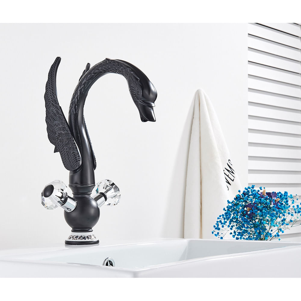 Baterie chiuveta baie, Blackswan, Tip M130, model Lebada neagra, dimensiune 33 cm — imaginea 2