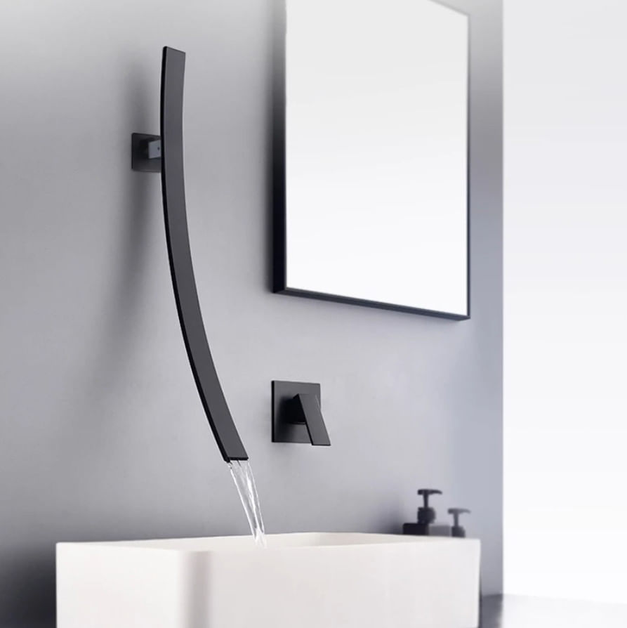 Baterie chiuveta baie, Blackswan, Tip M18, model negru mat, dimensiune 70 cm — imaginea 2