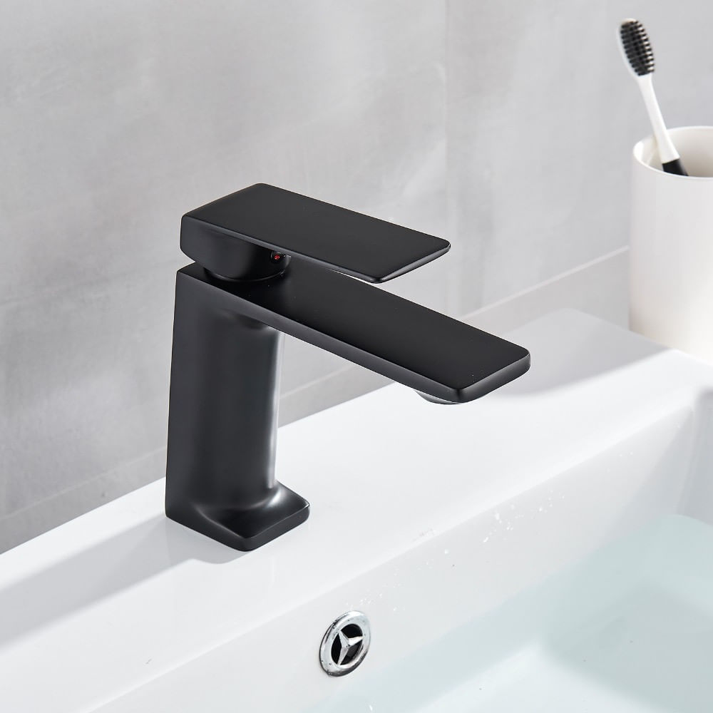 Baterie chiuveta baie, Blackswan, Tip M117, model negru mat, dimensiune 16 cm — imaginea 3
