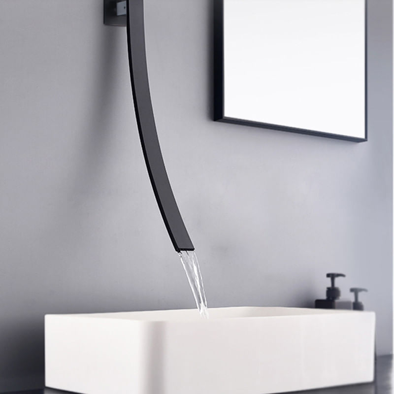 Baterie chiuveta baie, Blackswan, Tip M18, model negru mat, dimensiune 70 cm — imaginea 3