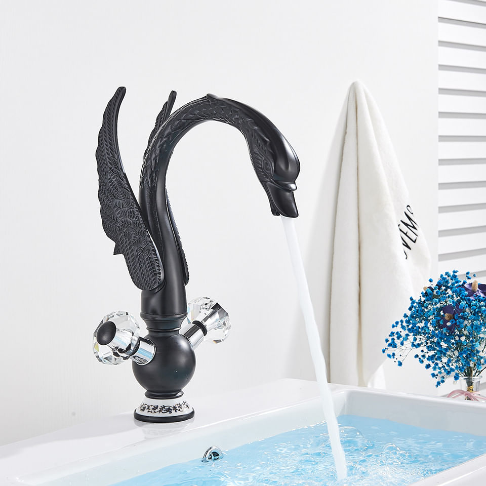 Baterie chiuveta baie, Blackswan, Tip M130, model Lebada neagra, dimensiune 33 cm — imaginea 3
