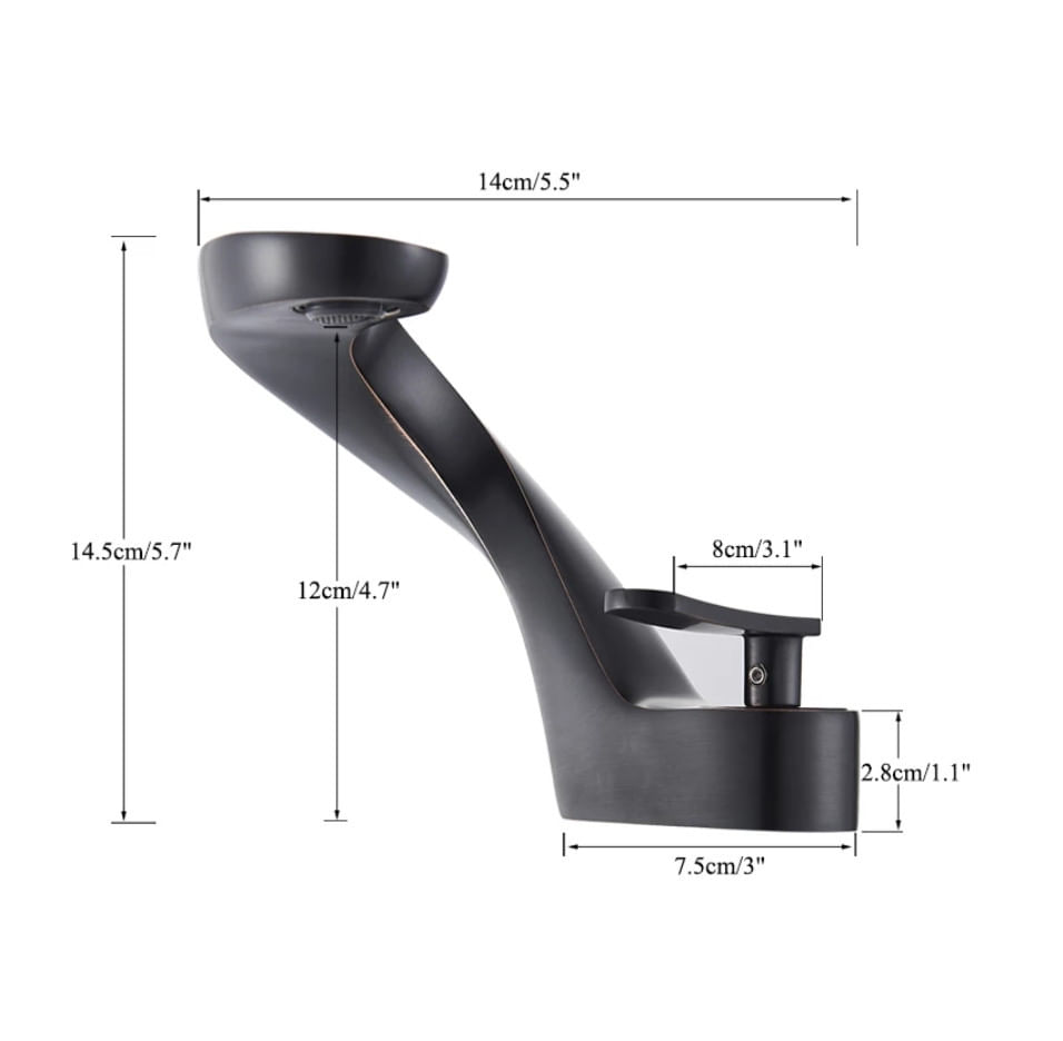 Baterie chiuveta baie, Blackswan, Tip M17, model negru antichizat, dimensiune 14.5 cm — imaginea 5