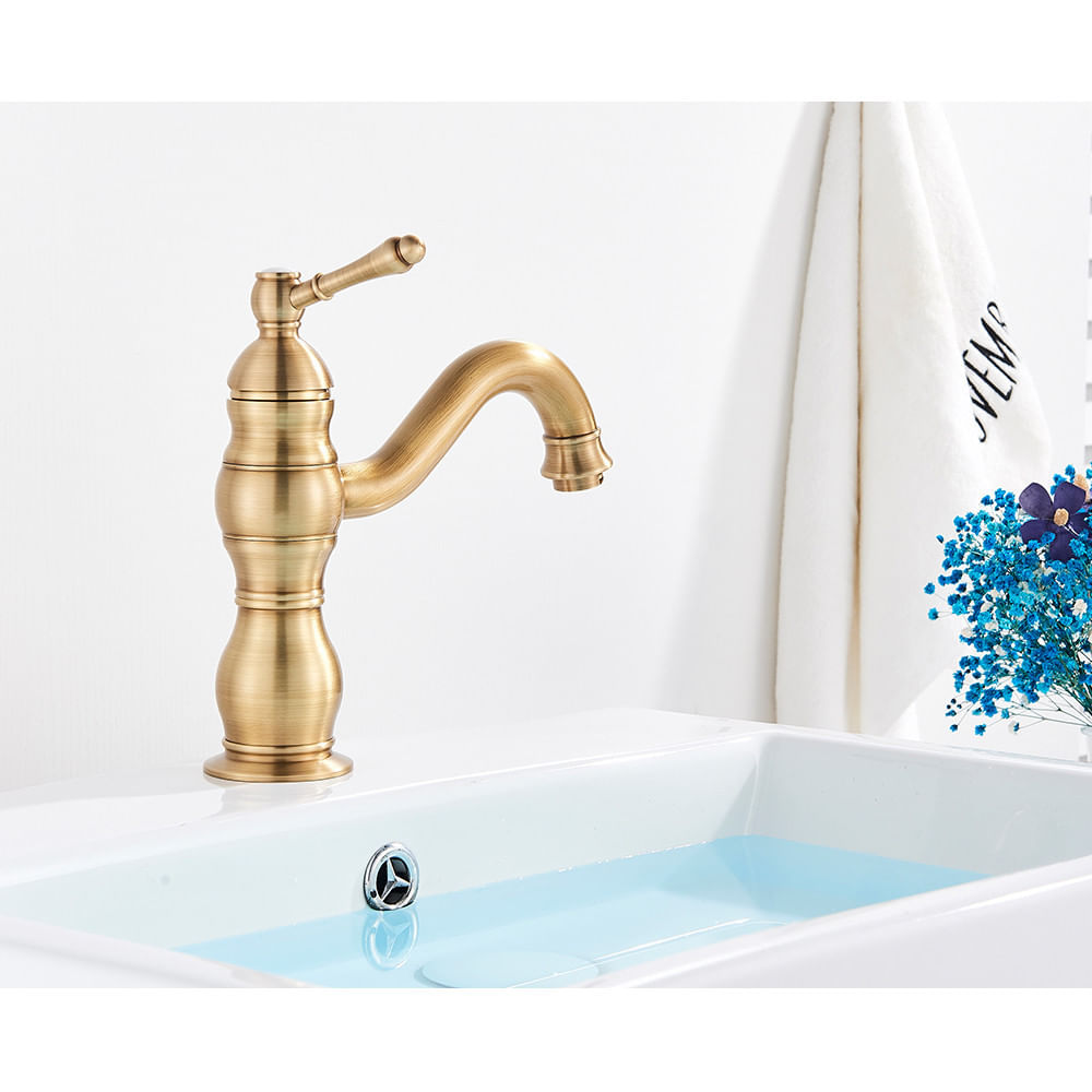 Baterie chiuveta baie, Blackswan, Tip M148, model bronz antichizat scurt, dimensiune 21.5 cm — imaginea 5