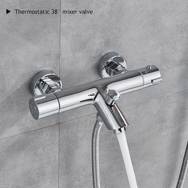 Baterie cada, Blackswan, Tip M89, model crom cu termostat, dimensiune 27 cm — imaginea 5