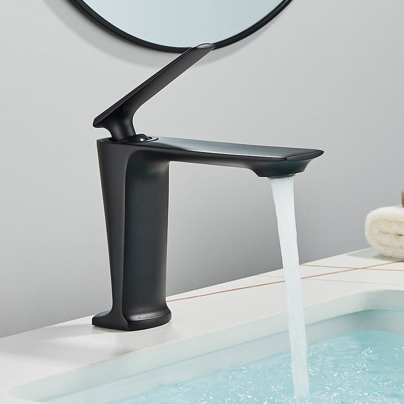 Baterie chiuveta baie, Blackswan, Tip M199, model negru mat scurt, dimensiune 16 cm — imaginea 2