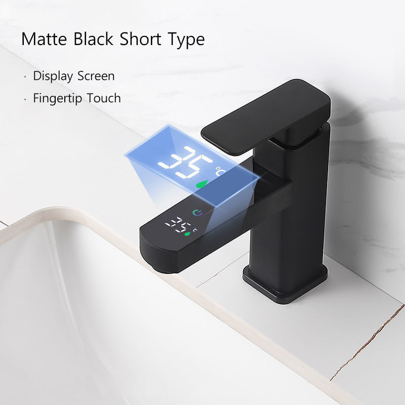 Baterie chiuveta baie, Blackswan, Tip M212, model negru mat, cu afisaj LCD, dimensiune 17.5 cm — imaginea 3