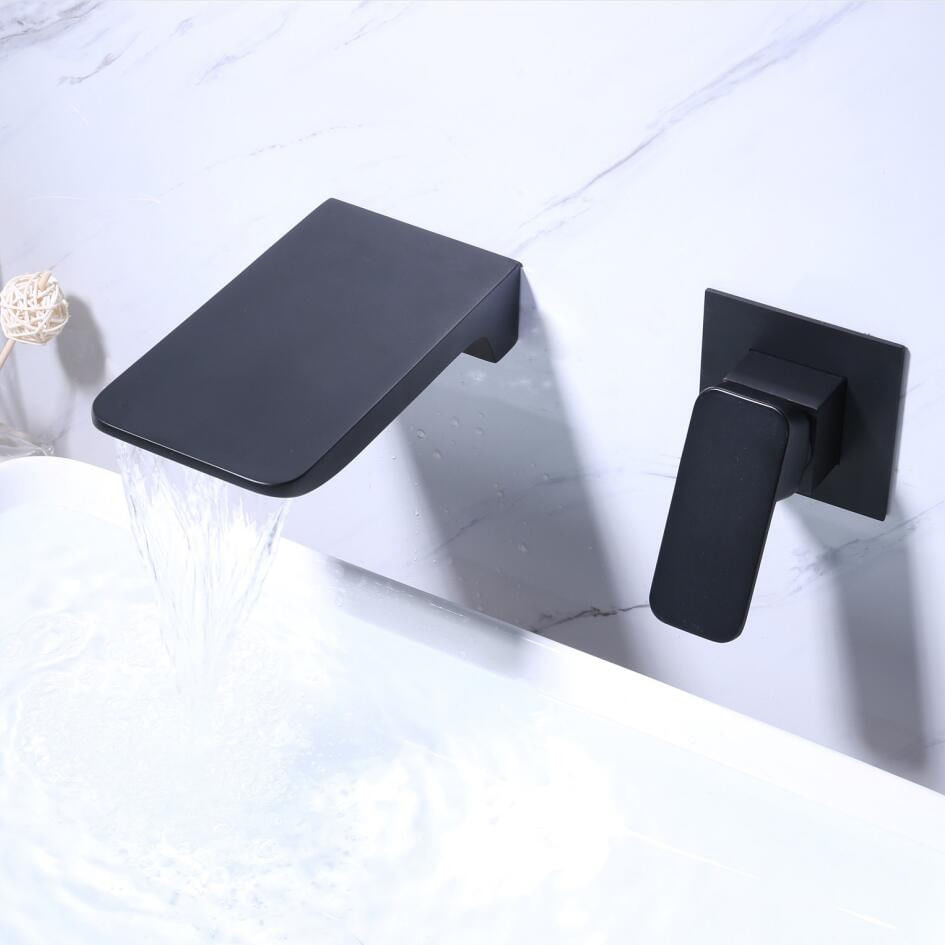 Baterie chiuveta baie, Blackswan, Tip M207, model negru mat tip cascada, dimensiune 18 cm — imaginea 4
