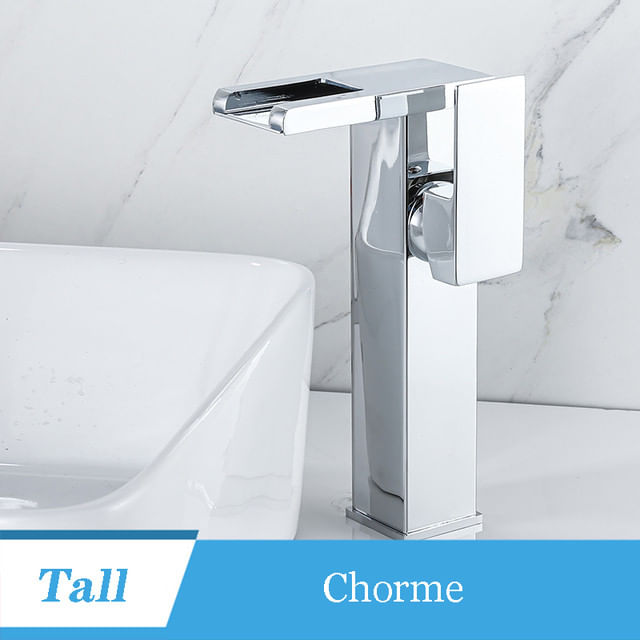 Baterie chiuveta baie, Blackswan, Tip M189, model crom inalt cu pipa tip cascada si LED, dimensiune 24 cm — imaginea 6