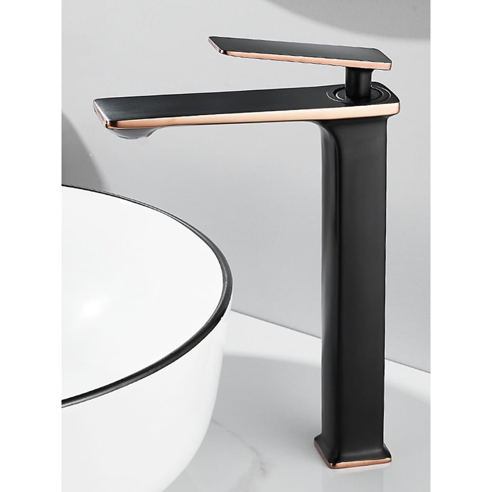 Baterie chiuveta baie, Blackswan, Tip M198, model negru/ auriu rose inalt, dimensiune 28 cm — imaginea 4