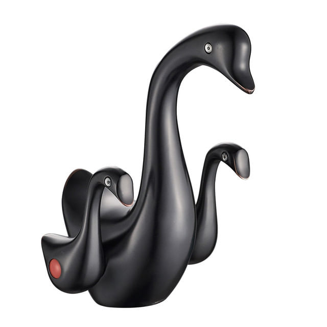 Baterie chiuveta baie, Blackswan, Tip M261 Lebada, model negru mat, dimensiune 19 cm — imaginea 2