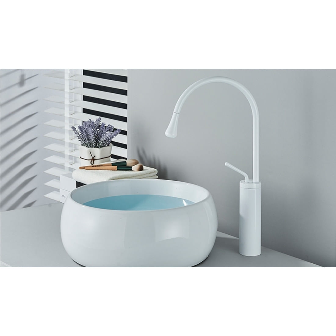Baterie chiuveta baie, Blackswan, Tip M231, model alb, dimensiune 46 cm — imaginea 3