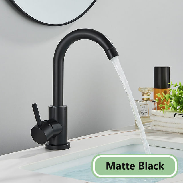 Baterie chiuveta baie, Blackswan, Tip M234, model negru mat rotund, dimensiune 23.5 cm — imaginea 2