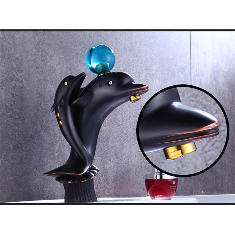 Baterie chiuveta baie, Blackswan, Tip M252 Delfin, model negru, dimensiune 25.5 cm — imaginea 6